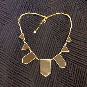 House of Harlow gold and black leather necklace